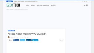 
                            8. Acesso Admin modem VIVO DM2270 – Ezec Tech