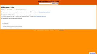 
                            4. Acesso ao AEDU - Anhanguera Pelotas - FPE - Google Sites