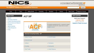 
                            8. ACF SIP | National Institute for Computational Sciences