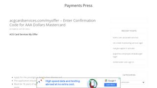 
                            3. acgcardservices.com/myoffer – Enter …