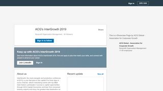 
                            7. ACG's InterGrowth 2019 | LinkedIn