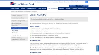 
                            8. ACH Monitor | First Citizens Bank