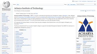 
                            2. Acharya Institute of Technology - Wikipedia