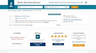 
                            8. Achieve Test Prep | Better Business Bureau® …