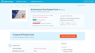 
                            4. AchieveCard Visa Prepaid Card Reviews (Sep. 2019 ...