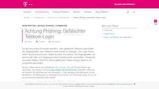 
                            9. Achtung Phishing: Gefälschter Telekom-Login | …