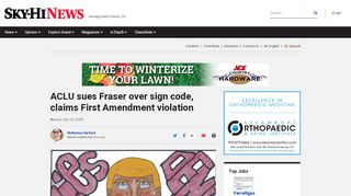 
                            7. ACLU sues Fraser over sign code, claims First Amendment ...