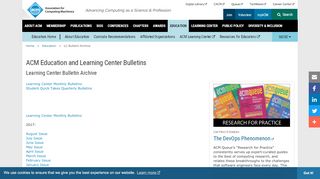 
                            6. ACM Education and Learning Center Bulletins