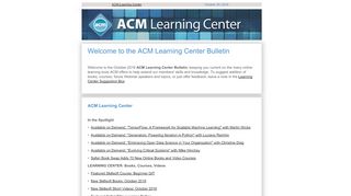 
                            4. ACM Learning Center Bulletin