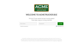 
                            2. Acme Trucker Portal: Login to Trucker Portal