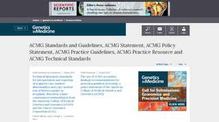 
                            5. ACMG Standards and Guidelines, ACMG Statement, ACMG Policy ...