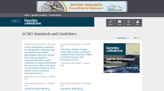 
                            6. ACMG Standards and Guidelines | Genetics in Medicine - Nature