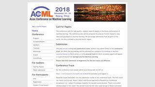 
                            8. ACML 2018 Main/Call For Papers