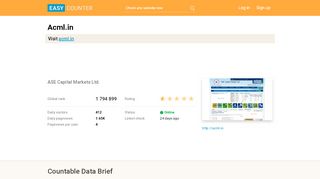 
                            1. Acml.in: ASE Capital Markets Ltd. - easycounter.com