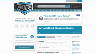 
                            7. ACMS - Adventist Church Management System - Abbreviations.com