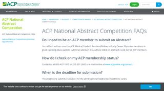 
                            3. ACP National Abstract Competition FAQs - American College of ...