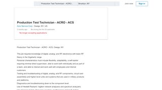 
                            8. Acro Service Corp hiring Production Test Technician - ACRO ...