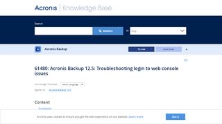 
                            5. Acronis Backup 12.5: Troubleshooting login to web console ...