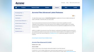 
                            4. Acronis Files Advanced Latest Releases | Group Logic