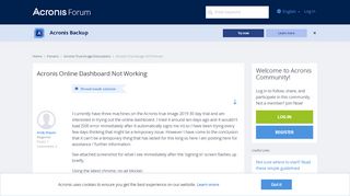 
                            8. Acronis Online Dashboard Not Working | Acronis Forum