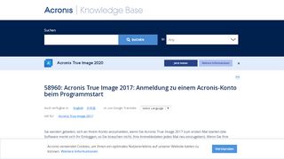 
                            1. Acronis True Image 2017: Anmeldung zu einem Acronis-Konto ...