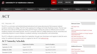 
                            1. ACT | Enrollment Management | University of Nebraska Omaha