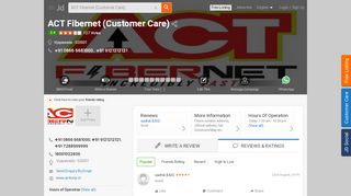 
                            8. ACT Fibernet (Customer Care) in Vijayawada - …