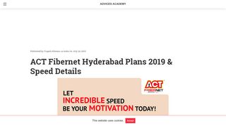 
                            9. ACT Fibernet Hyderabad Plans 2019 & Speed Details