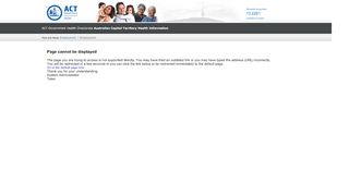 
                            7. ACT Government Health Directorate Australian Capital ... - User Sign In