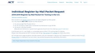 
                            8. ACT | Individual Register-by-Mail Packet Request