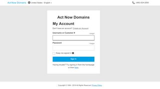 
                            7. Act Now Domains - Sign In