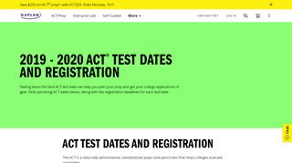 
                            5. ACT Test Dates 2019 - 20: Registration Dates & Fees ...