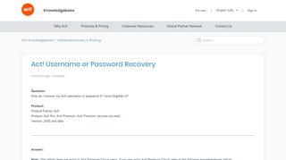 
                            5. Act! Username or Password Recovery – Act! Knowledgebase