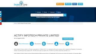 
                            5. ACTIFY INFOTECH PRIVATE LIMITED - zaubacorp.com