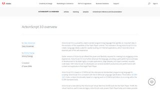
                            6. ActionScript 3.0 overview | Adobe Developer Connection