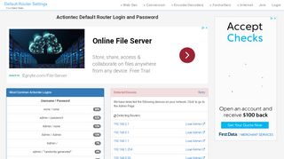 
                            2. Actiontec Default Router Login and Password - …