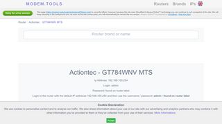 
                            6. Actiontec GT784WNV MTS Default Router Login …