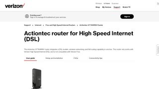 
                            1. Actiontec GT784WNV Router | Verizon Internet Support