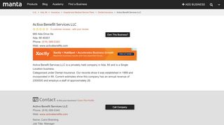
                            6. Activa Benefit Services Ada MI, 49301 – Manta.com
