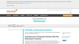 
                            1. Activate a Dameware license - Documentation for SolarWinds