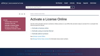 
                            4. Activate a License Online - Alteryx Help and Documentation