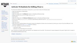 
                            1. Activate Webadmin for Killing Floor 2 - Nitradopedia EN - Nitrado-Wiki