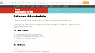 
                            2. Activate your free digital access | New Internationalist