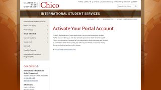 
                            2. Activate Your Portal Account – International Student ... - CSU, Chico