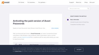 
                            9. Activating the paid version of Avast Passwords | Official Avast ...