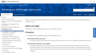 
                            2. Activating your API Manager user account - IBM