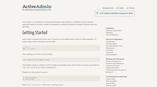 
                            3. Active Admin | The administration framework for Ruby on Rails