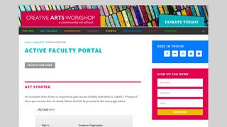 
                            3. Active Faculty Portal | Creative Arts Workshop