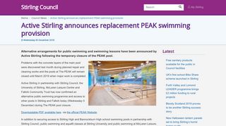 
                            8. Active Stirling announces replacement PEAK swimming provision ...