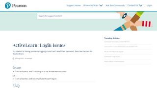 
                            4. ActiveLearn: Login Issues - Pearson Support